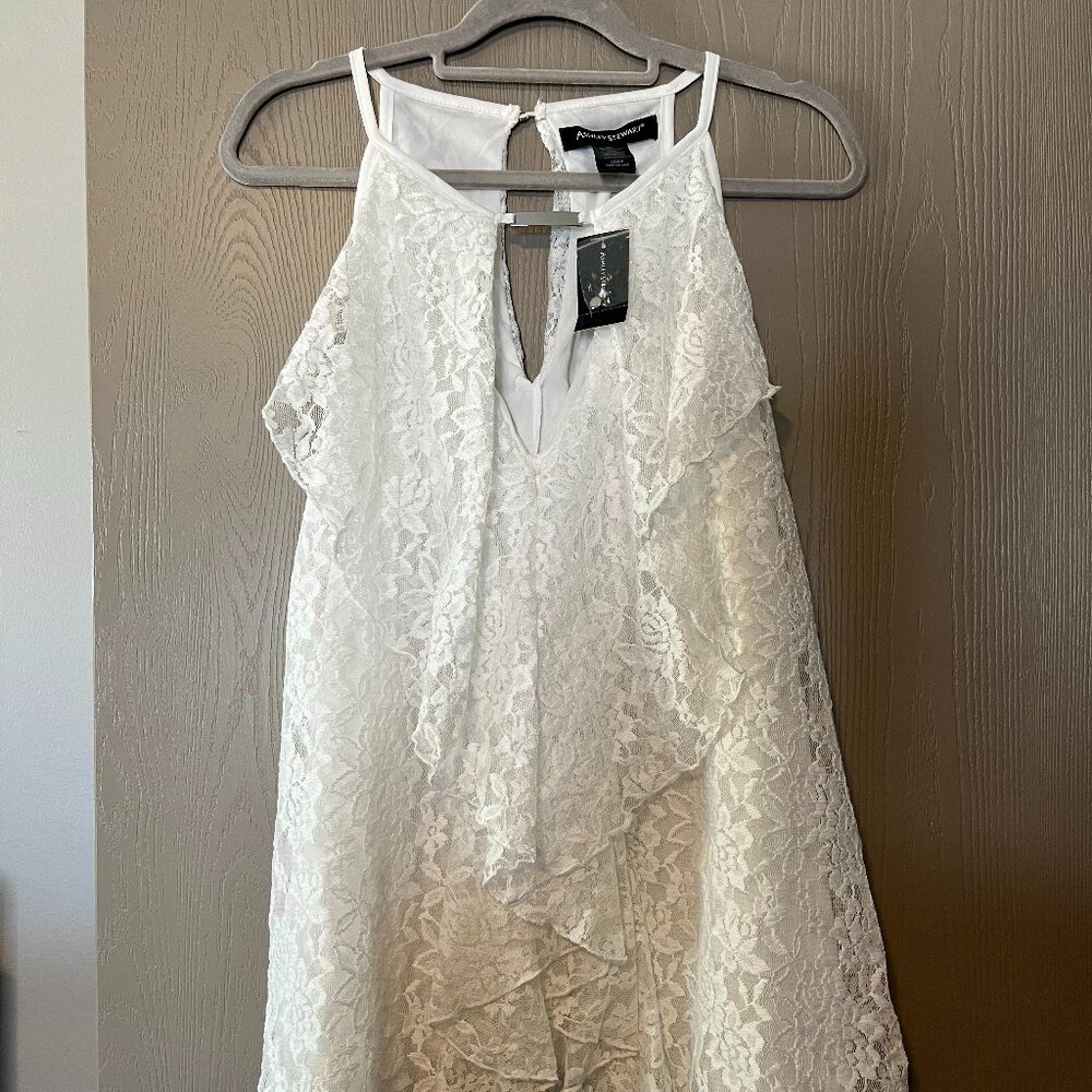 Ashley Stewart White Lace Halter Neck Blouse – Size 3XL (24–26) – New with Tags